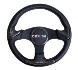 NRG Carbon Fiber Steering Wheel (350mm) Blk Frame Blk Stitching w/Rubber Cover Horn Button thumbnail 7