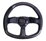 NRG Carbon Fiber Steering Wheel (320mm) Flat Bottom & Leather Trim w/Black Stitching thumbnail 7