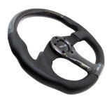 NRG Carbon Fiber Steering Wheel (350mm) Oval Shape w/Black Carbon & Leather Trim thumbnail 2