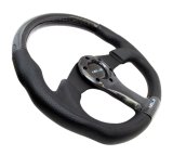 NRG Carbon Fiber Steering Wheel (350mm) Oval Shape Black w/Leather Trim thumbnail 4