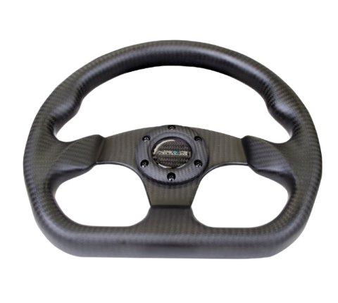 NRG Carbon Fiber Steering Wheel (320mm) Flat Bottom Matte Black Carbon thumbnail 7