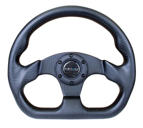 NRG Carbon Fiber Steering Wheel (320mm) Flat Bottom Matte Black Carbon thumbnail 8