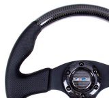 NRG Carbon Fiber Steering Wheel (315mm) Leather Trim w/Black Stitching thumbnail 2