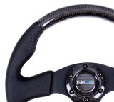 NRG Carbon Fiber Steering Wheel (315mm) Leather Trim w/Black Stitching thumbnail 3