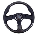 NRG Carbon Fiber Steering Wheel (315mm) Leather Trim w/Black Stitching thumbnail 4