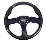 NRG Carbon Fiber Steering Wheel (315mm) Leather Trim w/Black Stitching thumbnail 6