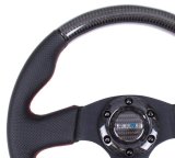 NRG Carbon Fiber Steering Wheel (315mm) Leather Trim w/Red Stitching thumbnail 2