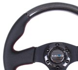 NRG Carbon Fiber Steering Wheel (315mm) Leather Trim w/Red Stitching thumbnail 4