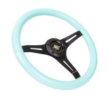 NRG Classic Wood Grain Steering Wheel (350mm) Minty Fresh Color Grip w/Black 3-Spoke Center thumbnail 5