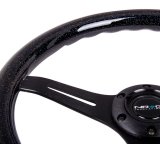 NRG Classic Wood Grain Steering Wheel (350mm) Black Sparkled Grip w/Black 3-Spoke Center thumbnail 1