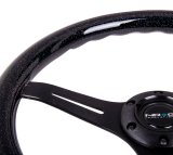 NRG Classic Wood Grain Steering Wheel (350mm) Black Sparkled Grip w/Black 3-Spoke Center thumbnail 6