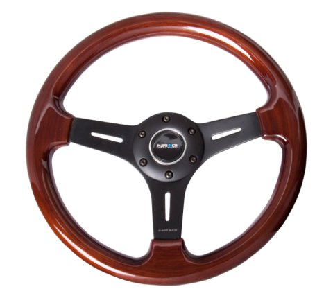 NRG Classic Wood Grain Steering Wheel (330mm) Wood Grain w/Matte Black 3-Spoke Center thumbnail 4