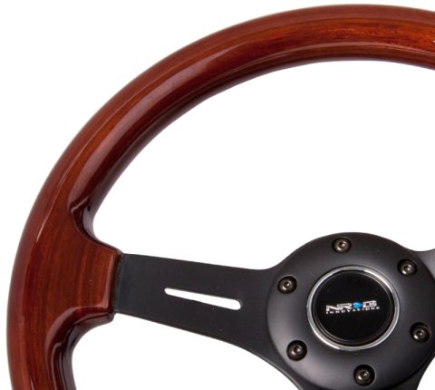 NRG Classic Wood Grain Steering Wheel (330mm) Wood Grain w/Matte Black 3-Spoke Center thumbnail 6