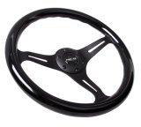 NRG Classic Wood Grain Steering Wheel (350mm) Black Paint Grip w/Black 3-Spoke Center thumbnail 1