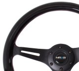 NRG Classic Wood Grain Steering Wheel (350mm) Black Paint Grip w/Black 3-Spoke Center thumbnail 3