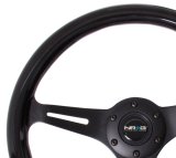 NRG Classic Wood Grain Steering Wheel (350mm) Black Paint Grip w/Black 3-Spoke Center thumbnail 4