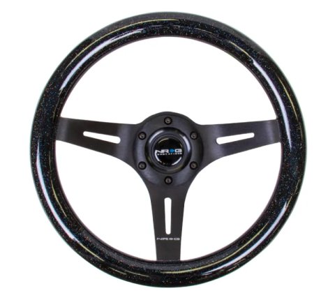 NRG Classic Wood Grain Steering Wheel (310mm) Black Sparkle w/Blk 3-Spoke Center thumbnail 7