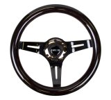 NRG Classic Wood Grain Steering Wheel (310mm) White w/Neochrome 3-Spoke Center thumbnail 4