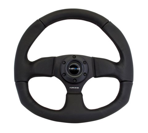 NRG Reinforced Steering Wheel (320mm Horizontal / 330mm Vertical) Leather w/Black Stitching thumbnail 3