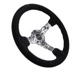 NRG Reinforced Steering Wheel (350mm / 3in. Deep) Blk Suede w/Hydrodipped Digi-Camo Spokes thumbnail 3