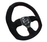 NRG Reinforced Steering Wheel (320mm Horizontal / 330mm Vertical) Suede w/Red Stitch thumbnail 8