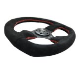 NRG Reinforced Steering Wheel (320mm Horizontal / 330mm Vertical) Suede w/Red Stitch thumbnail 9