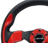 NRG Reinforced Steering Wheel (320mm) w/Carbon Fiber Look Trim (Same As RST-001CBL) thumbnail 2