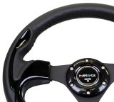 NRG Reinforced Steering Wheel (320mm) Blk w/Gloss Black Trim thumbnail 1