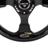 NRG Reinforced Steering Wheel (320mm) Blk w/Gloss Black Trim thumbnail 3