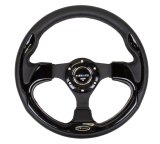NRG Reinforced Steering Wheel (320mm) Blk w/Gloss Black Trim thumbnail 4
