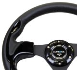 NRG Reinforced Steering Wheel (320mm) Blk w/Gloss Black Trim thumbnail 5