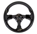 NRG Reinforced Steering Wheel (320mm) Blk w/Gloss Black Trim thumbnail 6