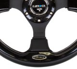 NRG Reinforced Steering Wheel (320mm) Blk w/Gloss Black Trim thumbnail 7