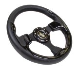 NRG Reinforced Steering Wheel (320mm) Blk w/Gloss Black Trim thumbnail 8