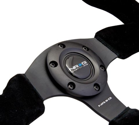 NRG Reinforced Steering Wheel (320mm) Suede w/Black Stitch thumbnail 1