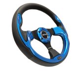 NRG Reinforced Steering Wheel (320mm) Blk w/Blue Trim thumbnail 7