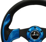 NRG Reinforced Steering Wheel (320mm) Blk w/Blue Trim thumbnail 8