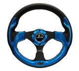 NRG Reinforced Steering Wheel (320mm) Blk w/Blue Trim thumbnail 9