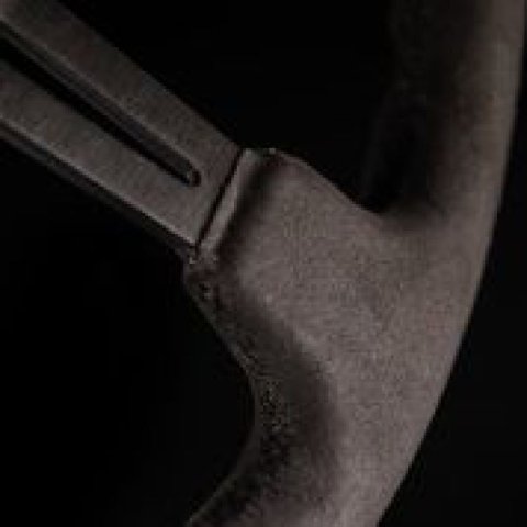 NRG Reinforced Steering Wheel (350mm / 3in. Deep) Black Leather w/ Alcantara Stitching thumbnail 7
