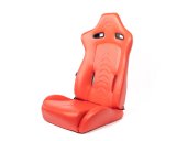 NRG Reclinable Sport Seats (Pair) The Arrow Red Vinyl w/ Pressed NRG Logo w/ Red Stitch thumbnail 2