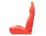 NRG Reclinable Sport Seats (Pair) The Arrow Red Vinyl w/ Pressed NRG Logo w/ Red Stitch thumbnail 4