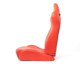 NRG Reclinable Sport Seats (Pair) The Arrow Red Vinyl w/ Pressed NRG Logo w/ Red Stitch thumbnail 5