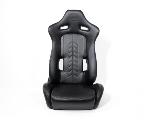 NRG Reclinable Sport Seats (Pair) The Arrow Black Vinyl w/ Pressed NRG logo w/ Black Stitch thumbnail 2