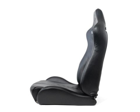 NRG Reclinable Sport Seats (Pair) The Arrow Black Vinyl w/ Pressed NRG logo w/ Black Stitch thumbnail 8