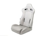 NRG Reclinable Sport Seats (Pair) The Arrow Grey Vinyl w/ Pressed NRG logo w/ Grey Stitch thumbnail 3