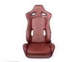 NRG Reclinable Sport Seats (Pair) The Arrow Maroon Vinyl w/ Pressed NRG logo w/ Maroon Stitch thumbnail 2