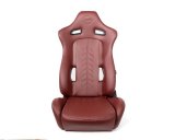 NRG Reclinable Sport Seats (Pair) The Arrow Maroon Vinyl w/ Pressed NRG logo w/ Maroon Stitch thumbnail 5