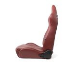 NRG Reclinable Sport Seats (Pair) The Arrow Maroon Vinyl w/ Pressed NRG logo w/ Maroon Stitch thumbnail 8