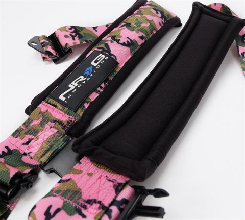 NRG SFI 16.1 5PT 3in Seat Belt Harness / Latch Link - Pink Camo thumbnail 2