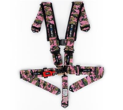 NRG SFI 16.1 5PT 3in Seat Belt Harness / Latch Link - Pink Camo thumbnail 3